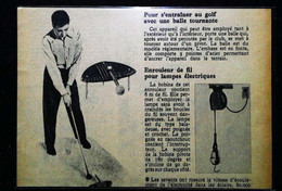 ► INVENTION Jeux D'entrainement Au Golf D'appartement  - Coupure De Presse Ancienne (Encadré Photo) - Habillement, Souvenirs & Autres