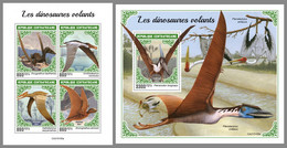 CENTRALAFRICA 2021 MNH Flying Dinosaurs Flugsaurier Dinosaures Volants M/S+S/S - OFFICIAL ISSUE - DHQ2112 - Vor- U. Frühgeschichte