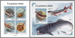 CENTRALAFRICA 2021 MNH Extinct Fishes Ausgestorbene Fische Poissons Eteints M/S+S/S - IMPERFORATED - DHQ2112 - Vor- U. Frühgeschichte