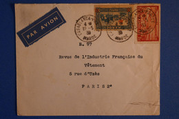M18 MAROC BELLE LETTRE  1939 CASABLANCA POUR PARIS 2 E + SURCHARGES+ AFFRANCHISSEMENT INTERESSANT - Brieven En Documenten