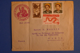 M18 VIETNAM BELLE LETTRE 1953 PAR AVION SAIGON  POUR PARIS R. PYRAMIDES FRANCE+ CACHET ROUGE + AFFRANCHISSEMENT PLAISANT - Vietnam