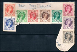 FDC Rhodesia & Nyasaland  (SG# 1-10) QE II Set Issued 1954 WITH RIDGEWAY CANCEL - Rhodesien & Nyasaland (1954-1963)