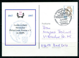 REPUBLIQUE FEDERALE ALLEMANDE - 1947-1997 - 50 Jahre Landesverband Hessischer Philatelisten-Vereine E.V; Im BDPh - Cartoline Private - Usati