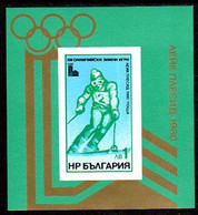 BULGARIA 1979 Winter Olympic Games Block MNH / **.  Michel Block 94 - Unused Stamps