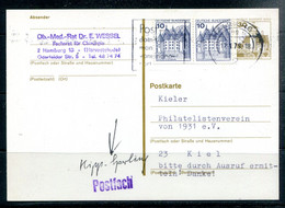 BERLIN - Ganzsache - Mi P108 Mit Zusatzfrankatur (Hamburg Nach Kiel) - Cartes Postales - Oblitérées