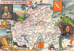 Divers         74        Carte Géographique Du Département    Publicité  Evonyl Au Dos             (voir Scan) - Altri & Non Classificati