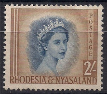 RHODESIA & NYASALAND; 1954 Early QEII Issue Fine Unused 2sh - Rhodesia & Nyasaland (1954-1963)