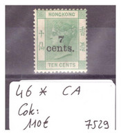 HONG KONG - No Michel 46 * ( AVEC CHARNIERE / MH ) WMK  C.A. - COTE: 110 € - Ungebraucht