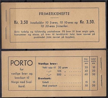 NORWAY SCOTT#190,192,196 (H20BV) Complete BOOKLET Post Office Fresh MNH - Markenheftchen