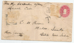 EP 2 Centavos De La Havane Vers Medan (Sumatra , Indes Orientales Néerlandaise),  Taxé (perte D'affr. Complém.) - Lettres & Documents