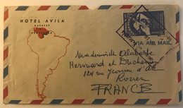 Venezuela - Letter 1950 Airmail From Caracas Hotel Avila To France - Venezuela