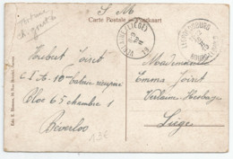 Courrier Militaire +  O Fortune (19/chiffres Grattés) De Bourg-Léopold à Verlaine (Liège) Sur Carte-vue Beverloo - Portofreiheit