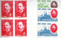 39262 CUBA 1955 Gral Emilio Nuñez(3 Values). Bk4 MNH Proofs. Est. $360 - Non Dentellati, Prove E Varietà