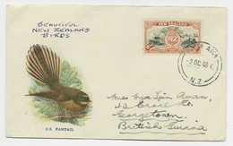 NEW ZEALAND 4D SOLO LETTRE COVER AVON 2 OC 1946 TO BRITISH GUIANA - Covers & Documents