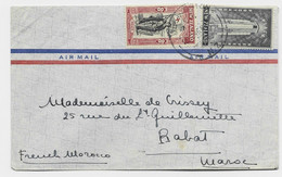 NEW ZEALAND 8D+1/ PEACE LETTRE COVER AIR MAIL WELLINGTON 1939 TO RABAT MAROCCO MAROC - Covers & Documents