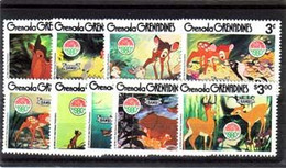 GRENADA-GRENADINES 1980  BAMBI-NOEL  YVERT N°369/77  MNH** - Disney