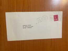 Lettre De 1977 - Curiosité Avec Cachet Inversé De La Ville Cagnes Sur Mer - Briefe U. Dokumente