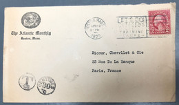 USA, Enveloppe De Boston, 12.4.1929 Pour Paris - TAXE 30 Centimes - (A1116) - Lettres & Documents