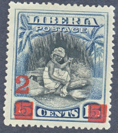 LIBERIA 1915 Freim.-Ah.-Ausgabe 2 (C.) A. 15 C. Baumwollspinnerin Ungebr. ABART - Liberia