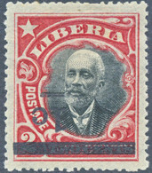 LIBERIA 1916 1 C On 2 C President Arthur Barclay, Unused M/M, MAJOR VARIETY: - Liberia