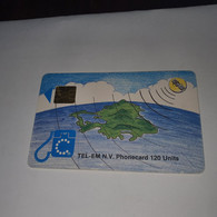 St.maarten-(sx-tem-0004Aa)-globle-2nd-(33)-(120units)-(1996)-used Card+1card Prepiad Free - Antilles (Neérlandaises)