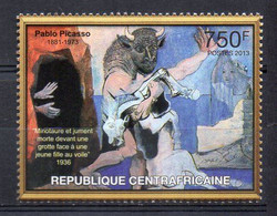 PABLO PICASSO. Minotaur With Dead Horse In Front Of A Cave Facing A Girl. 1936 - (CENTRAL AFRICAN 2013) MNH (2W0882) - Non Classificati