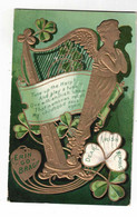 POEM "Tune Up The Harp! And Play A Tune......", 1910 Postcard, Canada - Saint-Patrick's Day