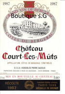 Etiquettes Vin Vignobles Bergerac Chateau Court Les Muts 1987 Medaille D Argent Sadoux GAEC Dordogne Razac Saussignac - Bergerac