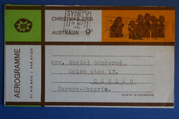 M19 AUSTRALIE BELLE LETTRE AEROGRAMME 1966 SYDNEY POUR CEGLED HONGRIE + AFFRANCHISSEMENT PLAISANT - Brieven En Documenten
