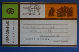 M19 AUSTRALIE BELLE LETTRE AEROGRAMME 1966 SYDNEY POUR CEGLED HONGRIE + AFFRANCHISSEMENT PLAISANT - Briefe U. Dokumente