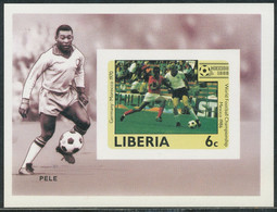 LIBERIA 1985 FIFA World Cup 1986 Mexico 6 U/M IMPERFORATED MS Michel Cat. UNKNOWN - Liberia