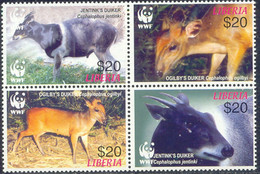 LIBERIA 2005 World Wide Fund For Nature (WWF), Jentink's Duiker ** DOUBLE PRINT - Liberia