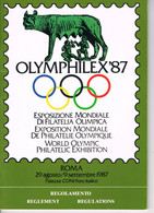 OLYMPHILEX 87 - BROCHURE - 2 ENVELOPPES AVEC CACHETS DE LA MANIFESTATION - - Livres