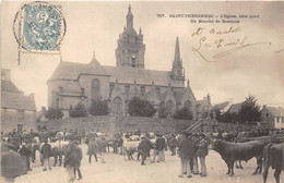 29-SAINT-TREGONNEC- L'EGLISE CÔTE NORD, UN MARCHE DE BESTIAUX - Saint-Thégonnec