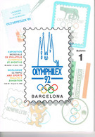 OLYMPHILEX 92 - BARCELONE - BROCHURE - 2 ENVELOPPES AVEC CACHETS DE LA MANIFESTATION - - Boeken