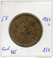 5 Francs Lavrillier Alu Bronze 1945 C. Gadoury 766 - 5 Francs