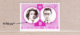 1960 Nr 1170-Cu** Zonder Scharnier.Zonder Halssnoer/Sans Collier De Perles.OBP 6 Euro. - Plaatfouten (Catalogus OCB)