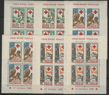 TOGO 6 Blocs Feuillets N° 2 à 4 CROIX ROUGE 1959 Dentelés Et Non Dentelés Neufs * (MH) COTE 19.5 € - Togo (1960-...)