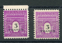 RC 20592 FRANCE N° 711 ARC DE TRIOMPHE VARIÉTÉ DOUBLE IMPRESSION SIGNÉ A. BRUN NEUF ** MNH TB - 1944-45 Triumphbogen