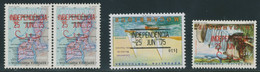 MOSAMBIK 1975 Unabhängigkeit 0.10 E. (2x), 1.50 E. U. 4.50 E. INVERTED OVERPRINT - Mozambique