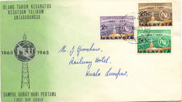 MALAYSIA 1965 May 17 100 Years Of The International Telecommunications Union FDC - Maleisië (1964-...)