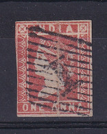 India: 1854/55   QV    SG12    1a   Red  [Die I]    Used - 1854 East India Company Administration