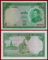 LAOS BANKNOTE - 5 KIP 1962 P#9b UNC (NT#02) - Laos