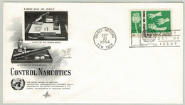 UNO New York / United Nations 1964, FDC Suchtstoff-Kommission, Toxicomanie / Drug Addiction - Drugs