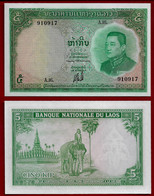LAOS BANKNOTE - 5 KIP 1962 P#9b UNC (NT#02) - Laos