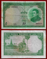 LAOS BANKNOTE - 5 KIP 1962 P#9b VF (NT#02) - Laos
