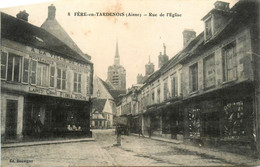 Fère En Tardenois * La Rue De L'église * Commerce Magasin Mode Chapellerie " à La Ville De Fère " - Fere En Tardenois