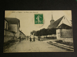 Ref6235 CPA Animée De Jouy - L'église, La Place Route D'Egreville - 1910 - Jouy