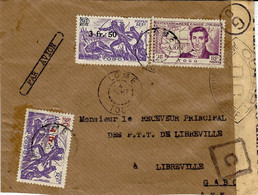 1944 ? Enveloppe Par Avion  De LOME  / TOGO  Affr. 9,50 F  Censure  D C  Pour Libreville - Lettres & Documents