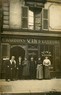 Paris 18ème * Carte Photo * Devanture Maison PERAT Pérat Charbons Vins Liqueurs 48 Rue Doudeauville * Commerce Magasin - Distretto: 18